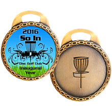 Load image into Gallery viewer, Custom Metal Medallion Bag Tags - 2 Styles to Choose From
